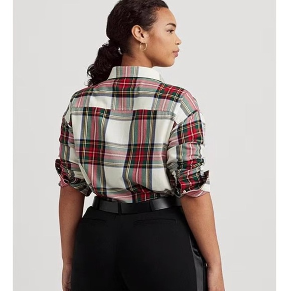 LAUREN RALPH LAUREN Bullion Checked Plaid Twill Shirt - Picture 3 of 15